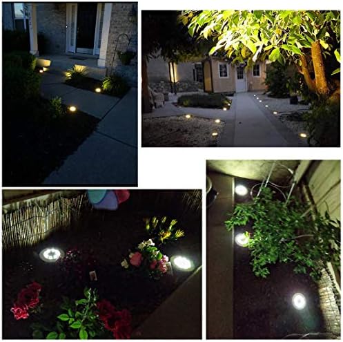 Solar Ground Lights, Solar Garden Lights, 8 Wick Warm Light Outdoor Solar Disk Lights, Waterproof In-Ground Lights, Landscape Lights for Pathway, Yard, Deck, Patio, Walkway, 4 Packs Cold White - Image 6