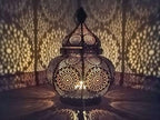 Iron Hanging Tealight Outdoor Moroccan Candle Lantern, Metal Finish Type Candle Lantern Gift for Home and Outdoor Décor (Golden) - Image 2