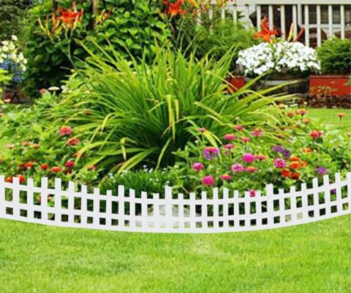 Garden Edging 33FT x 4.1~4.9IN Tall, Landscape Edging Borders with 60pcs Plastic Stakes,Arched Design White Flexible Lawn Edging Border, No Digging Edge Fence DIY for Tree Flowerbeds Grass Yard - Image 6