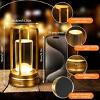 Cordless Outdoor Table Lamp, Rechargeable LED Patio Lamp, Dimmable, Gold - Image 6