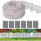 Garden Edging 33FT x 4.1~4.9IN Tall, Landscape Edging Borders with 60pcs Plastic Stakes,Arched Design White Flexible Lawn Edging Border, No Digging Edge Fence DIY for Tree Flowerbeds Grass Yard by shsyue