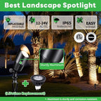 Black Outdoor LED Landscape Lights, 12V Low Voltage, Waterproof Aluminum Spotlights for Home Patio Backyard with 5W MR16 Bulb 2700K 12 Pack - Image 2