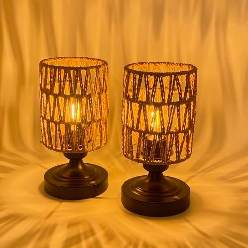 Set of 2 Cordless Rechargeable Table Lamps Night Light Desk Lamp by HOME