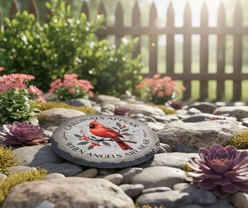 Magnolia Garden 10-Inch Cardinals Appear When Angels are Near Decorative Stepping Stone – Red Bird Memorial Resin Garden Tile – Sympathy & Bereavement Outdoor Accent - Image 2