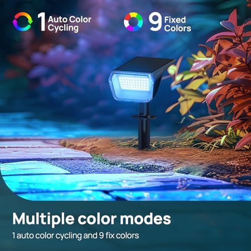 Linkind Halloween Solar Spot Lights Outdoor Waterproof Multicolor 12 Pack - Image 3