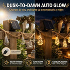 Boho Fairy String Lights Outdoor Backyard Solar String Lights LED for Garden Patio Porch Decor USB Waterproof Shatterproof Bulbs 8 Modes Edison Night Lamp Party Gift(33ft 40Lights,Warm Remote) - Image 4