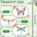 6 Pcs Metal Butterfly Garden Stakes Decor 34 Inch Dragonfly Hummingbird Butterfly Stakes Dragonfly Garden Decor Glow in The Dark Decorative for Indoor Outdoor Yard Lawn Pathway Patio - Image 2