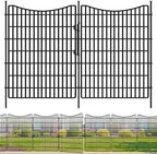 10 Panels Garden Fencing Animal Barrier with Gate, 40 in(H) X 23.6 ft(L) Dog Fence Outdoor for Yard, No Dig Temporary Tall Fence Rustproof Metal Wire Panel Border for Dog, Rabbits, and Patio by GILPWAFlagship