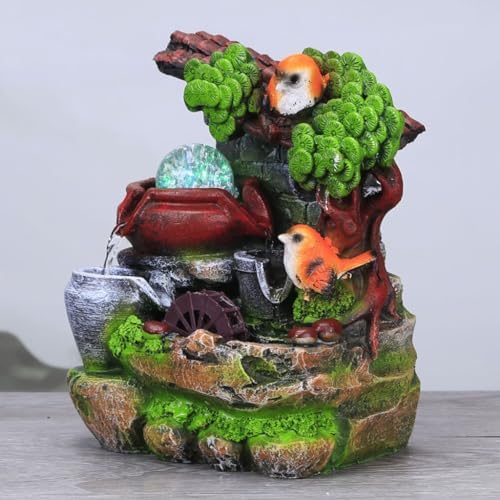 Waterfall Tabletop Fountain Resin Water Fountain Small Fountain Water Ornament Living Room Home Decoration Indoor Fountain - Image 4