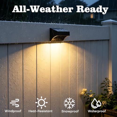 ZCXLIGHT Solar Fence Lights Outdoor, 8 Pack Fence Solar Lights Outdoor with Remote Control Long Lasting, Ultra Bright IP65 Waterproof LED Solar Wall Lights for Fence Deck Step - Image 5