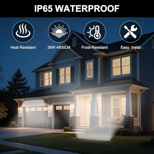 40″ LED Wall Washer Light Bar, 4000K Neutral White 36W Outdoor Light, IP65 120V AC Plug-in LED Flood Bar with 360° Adjustable Mount Brackets for Wall Wash Lighting, Landscape Uplighting - Image 6
