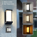 Rosykite Outdoor Porch Lights 3000K 40000K 5000K 3 Colors Selectable, LED Outdoor Light Fixtures Wall Mount 2 Pack, Super Bright 1500lm Aluminum Exterior Lighting Fixtures for Outside House Front Door - Image 2