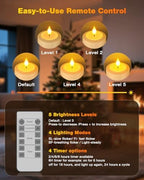 Yme Waterproof Rechargeable Pillar Candles Flickering with Remote Timers - Image 3