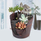 Succulent Plant Pot Container Herb Flower Basket Planter Home Garden Decor, Sky Garden Planter Herb Flower Cactus Succulent Plant Resin Pot Box Container(Cottages) - Image 2