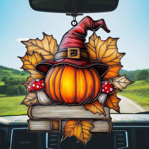 Pumpkin Witch and Books Acrylic Suncatcher - Image 5