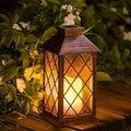 TAKE ME 14" Solar Lanterns Outdoor Garden Lantern Waterproof LED Flickering Flameless Candle Mission Lights for Table,Outdoor,Party by TAKEME