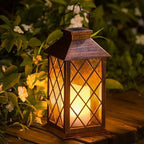 TAKE ME 14" Solar Lanterns Outdoor Garden Lantern Waterproof LED Flickering Flameless Candle Mission Lights for Table,Outdoor,Party by TAKEME