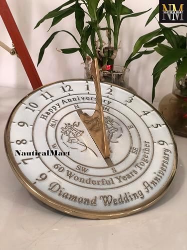 NauticalMart Wedding Anniversary Sundial Gift for Him or Her, Husband or Wife, Parents, Grand Parents, Couples to Celebrate Anniversary Unique Gift (60th Anniversary) - Image 3