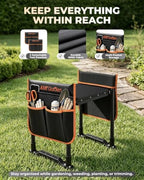 KVR Garden Kneeler and Seat with 2 Tool Pouches, Heavy Duty Foldable Gardening Stool, Portable Bench with Thick EVA Foam for Knee Support, Gifts for Seniors, Black/Orange - Image 4
