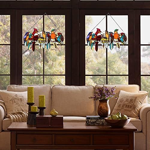 Capulina Tiffany Birds Stained Glass Window Panels Hangings - Image 5