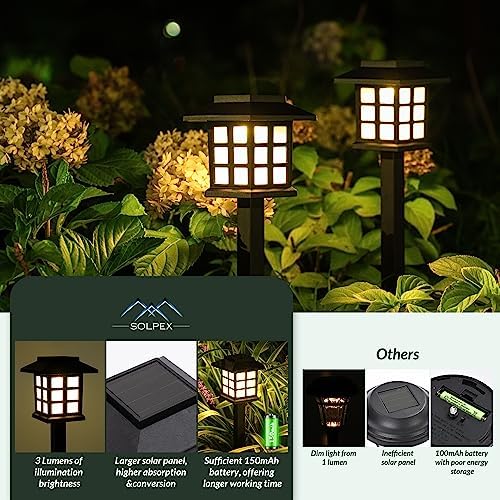 SOLPEX Solar Lights Outdoor Pathway Walkway Garden Solar Light Outside 16Pc - Image 3
