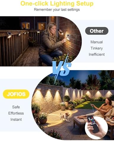 JOFIOS Fence Lights Solar Powered with Remote, 9 Fixed Colors ＆ Color Changing White Fence Lights Waterproof IP65 Dusk-to-Dawn LED Deck Lighting for Patio, Railing, Pool, Porch, Backyard, 12 Pack - Image 6