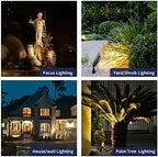 Gardenreet All Brass Landscape Lighting - LED Low Voltage Spotlights Outdoor, 12V Wired Uplights, Spot Lights Waterproof, Bronze for Outside Trees Without MR16 Bulb (4 Pack) - Image 5