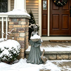 DiliComing Fairy Garden Statue Bird Feeder - 14" Resin Outdoor Decor - Image 3