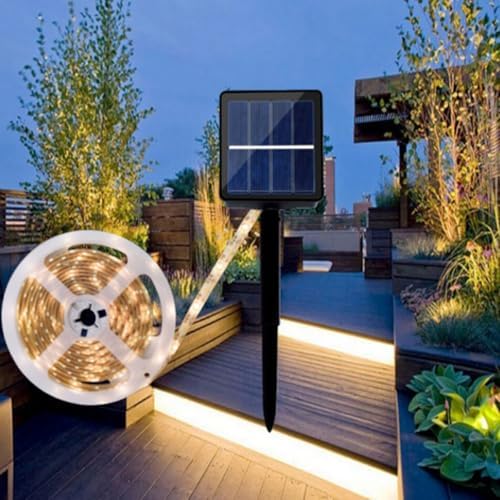Solar LED String Lights Outdoor, Warm White 3500k, Solar Powered Garden Strip Lighting for Patio, Yard, Wedding and Party Decoration - Image 6