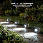 Candieslife Solar Rock Lights Outdoor Garden Waterproof - Super Bright LED Solar Spotlights, Solar Powered Landscape Path Decorative Garden Stone Lights for Pathway, Walkway, Yard, Patio (4 Pack) - Image 4