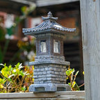 Pagoda Garden Statue, Solar-Powered Pagoda Garden Statue Auto-on Led Lantern for Zen Outdoor Decor, Dark Gray - Image 6
