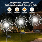 Solar Garden Lights Outdoor, 6 Pack 120 LED Twinkling Firework Lights Decorative with 2 Modes, Outdoor Waterproof Solar Starburst Light for Yard Pathway Planter Patio Decor, White - Image 3