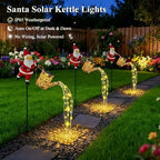 Christmas Solar Kettle Lights Garden Lawn Decorative Lights, Christmas Solar Kettle Lights, Outdoor Waterproof Hanging Metal Watering Can with LED Light for Gardens Lawn Patio (Mix) - Image 5