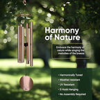Nature’s Melody Aureole Tunes Wind Chimes – Outdoor Windchime with 6 Tubes Tuned to E Pentatonic Scale, 100% Rustproof Aluminum, Powder Finish & S Hook Hanger for Sympathy, Memorial Gift or Zen Garden - Image 4