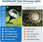 Solar Driveway Lights 12 Pack, Solar Walkway Lights Outdoor IP67 Waterproof, Solar Ground Lights Lighting for Yard Path Step Sidewalk Stair Pathway（White） - Image 4