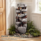 Outdoor Water Fountain 7-Tiers Cascading Rock Waterfall - Image 5