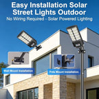 Solar Street Lights Outdoor Waterproof - LED Solar Flood Lights Outdoor Dusk to Dawn with Mention Sensor, Outdoor Solar Powered Floodlight for Parking Lot/Garden/Yard/Pathway Lighting - Image 6