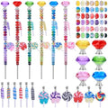 VICTLOV Crystal Suncatcher Making Kit, European Large Hole Beads Glass Balls for Garden Decoration, DIY Outdoor Hanging Ornaments (176Pcs Diamond+Lollipop) by VICTLOV