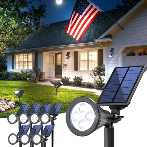 JEJOT 8 Pack Solar Spot Lights Outdoor Waterproof with Focus Beam by JEJOT