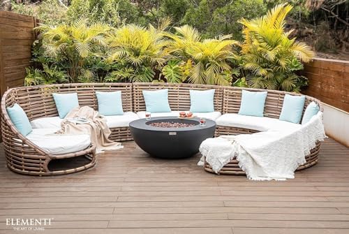 Elementi Lunar Bowl Cast Concrete Fire Table, Outdoor Fire Pit Fire Table Patio Furniture, Dark Gray (Natural Gas) - Image 5