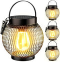 Solar Lanterns Outdoor Waterproof, Metal Hanging Solar Lights, 4 Pack by TuyLuxeHome