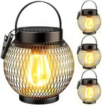 Solar Lanterns Outdoor Waterproof, Metal Hanging Solar Lights, 4 Pack by TuyLuxeHome