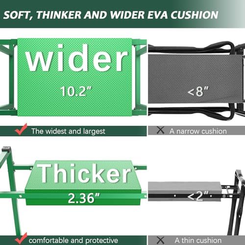 Garden Kneeler and Seat, 10.2" Wider Heavy Duty Thick for Kneeling and Seat - Image 2