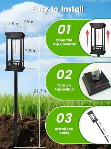 LORRYTE Solar Pathway Lights Outdoor Waterproof, 10 Pack Path Lights - Image 4