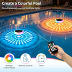 2-Pack Solar Floating Pool Lights, Upper & Lower Dynamic RGB Color-Changing, Waterproof Floating Pool Lights Solar Powered for Pools, Tubs, Outdoor Parties & Garden Decor - Image 2