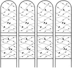 4 Pack Metal Garden Trellis 86.7" Tall Outdoor Climbing Plant Support for Roses, Flowers, Rustproof Durable Black Galvanized Tube, Lawn Garden Fence Decor Screen (4, Black birds-86.7" H) - Image 7