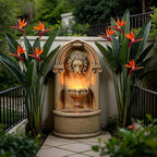 Tolevoit Majestic Lion Head Outdoor Water Fountain, 2-Tier Faux Bronze Floor Baroque Style with LED Lightswith LED Lights, Waterfall Fountains Fit Outside, Garden, Patio - Image 6