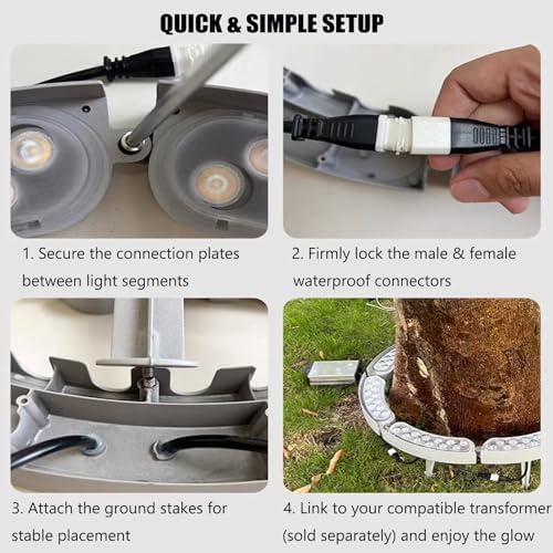 IP65 Waterproof LED Tree Light, Outdoor Landscape Uplight with Anti-Dazzling Lens, Aluminum Housing for Yard Pathway(6 Lights) - Image 6