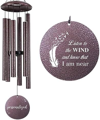 Personalized Wind Chimes Memorial Gifts, Listen to the Wind Know I am Near by Astarin