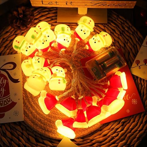 CAKERS Christmas Decor String Lights|Creative Cute Novelty Fairy Lights|Hanging Copper Wire Lights|Night Lights for Birthday Party Xmas Tree Decor,Christmas A,3m(9.8ft)-20LED-USB - Image 2